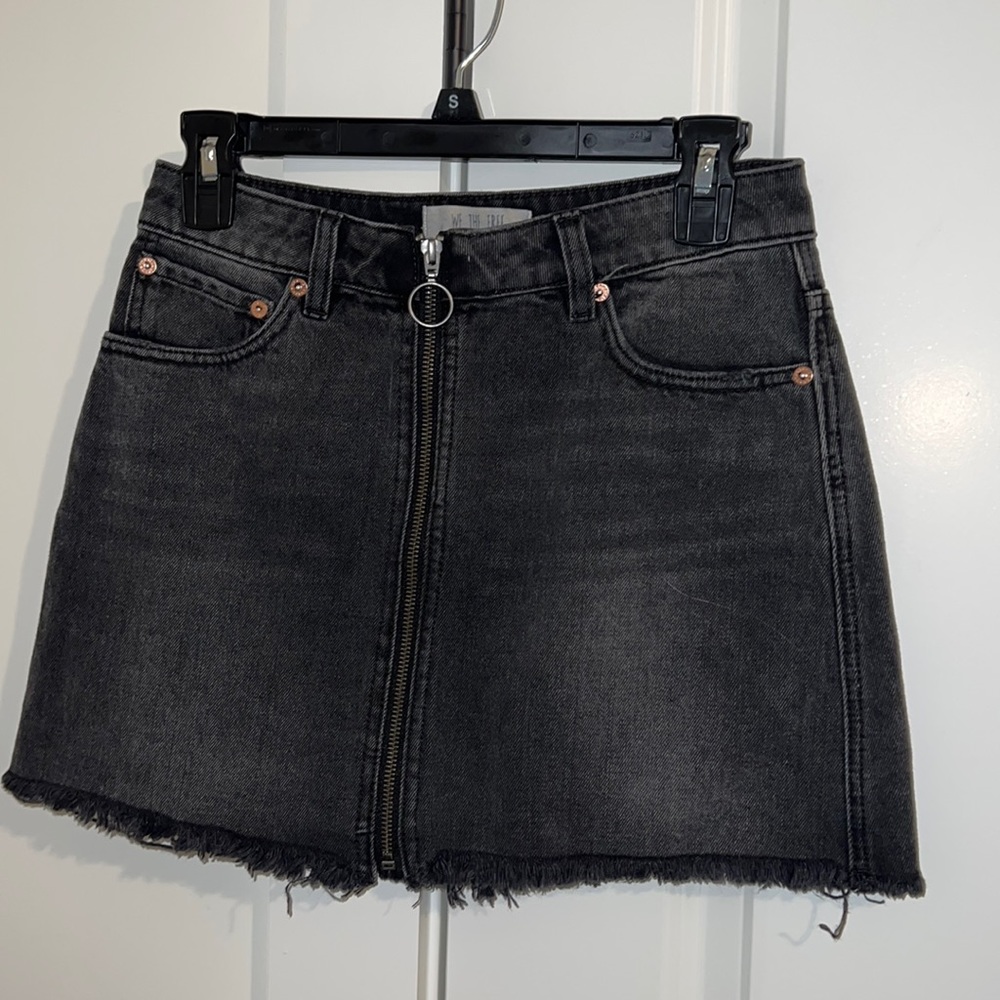 we the free black denim skirt